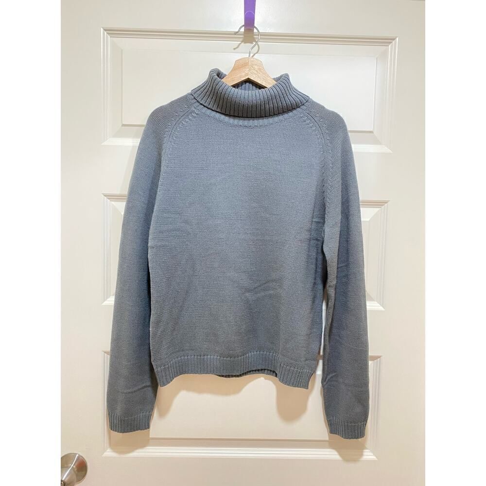 Bestow Lamswool & Nylon Blend Turtleneck Gray Pullover Top Sweater Cozy Size XL